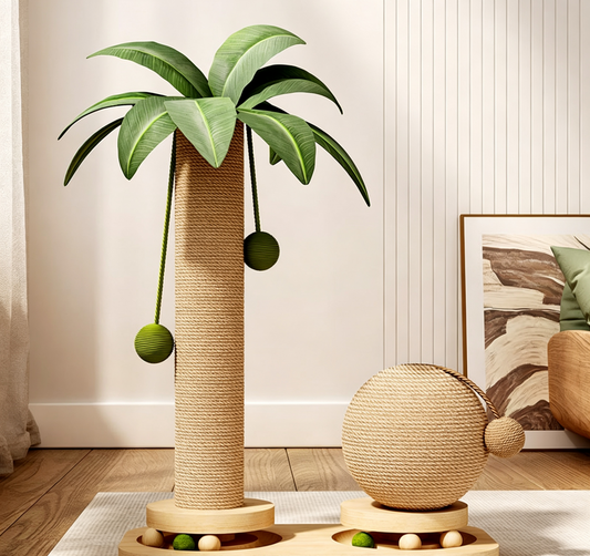 Palm Tree Cat Scratcher with Sisal Ball and Track