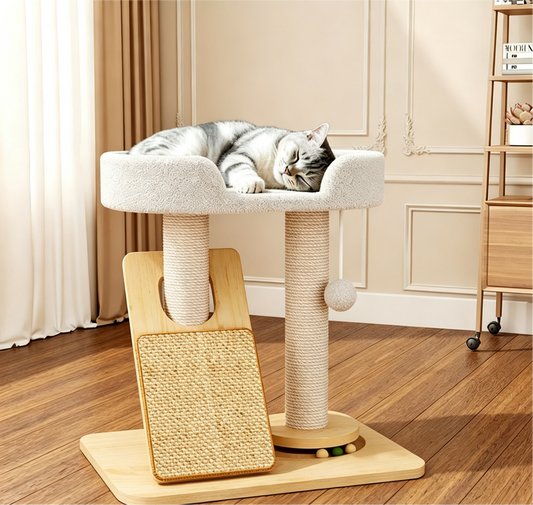 20-Inch Cat Tree with Perch & Scratch Pad