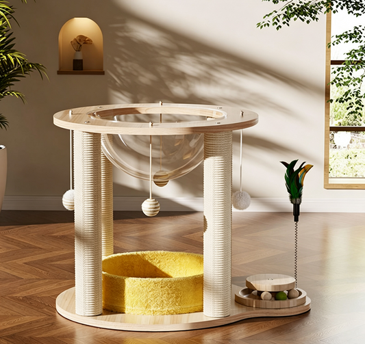 17-Inch Cat Tree with Acrylic Bowl